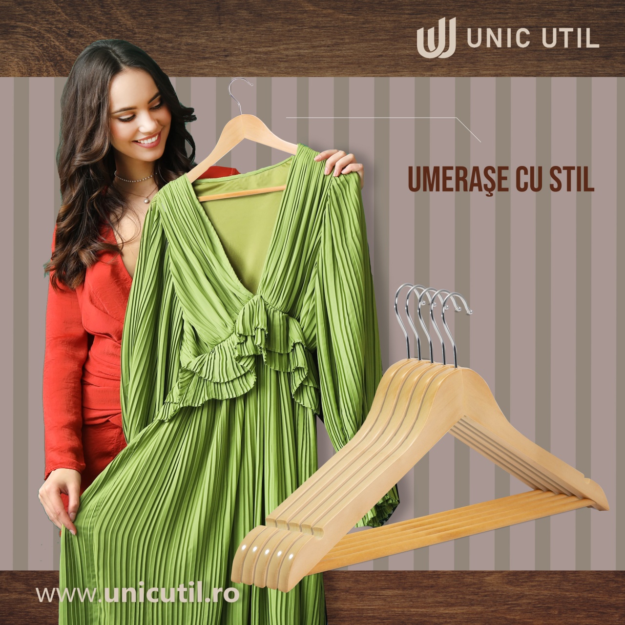 Umerase lemn unic hangers din lemn de artar, Natur, UUUM11 - 3 | YEO