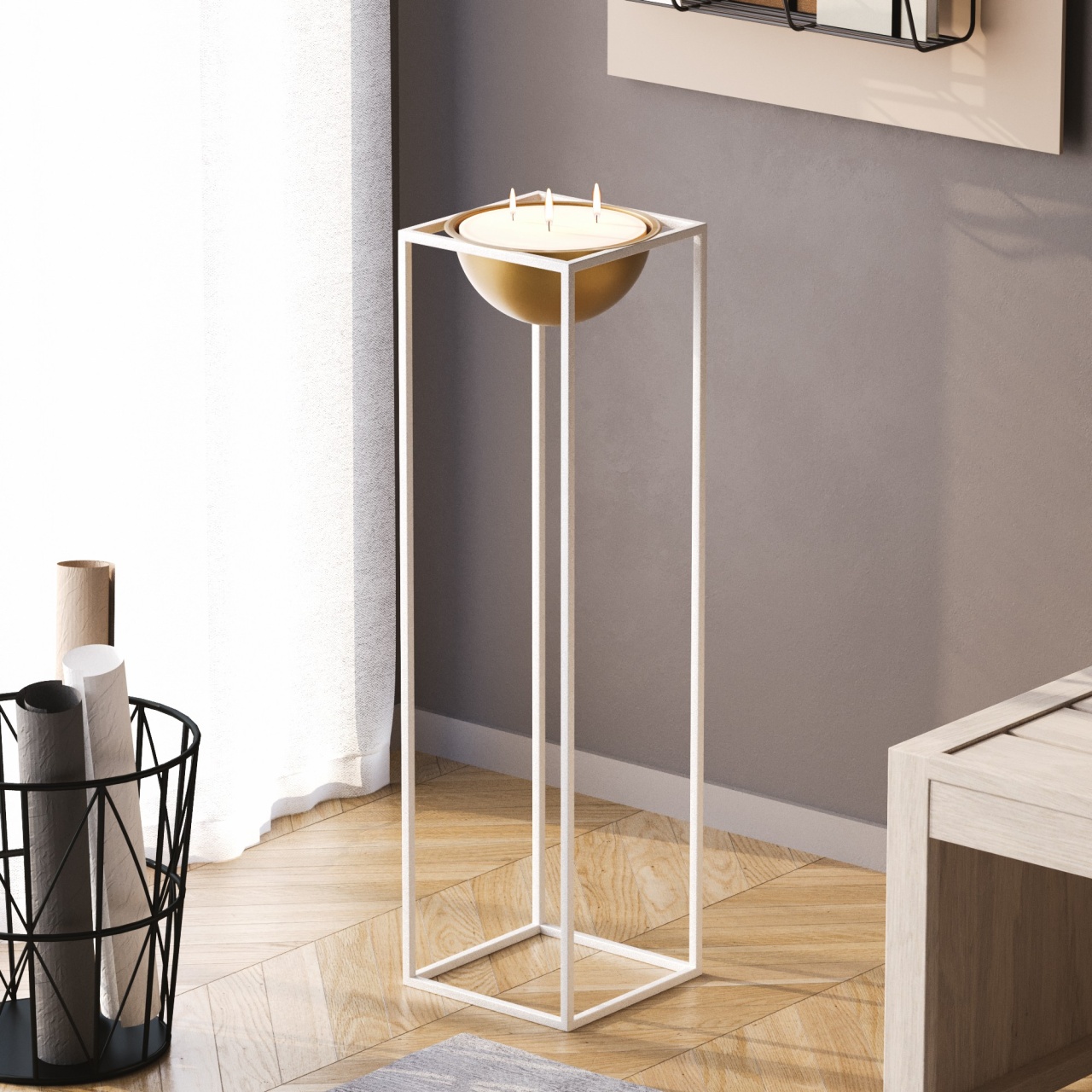 Vas Decorativ, Shade echo, UnicUtil, Culoarea Alb Auriu - 1 | YEO