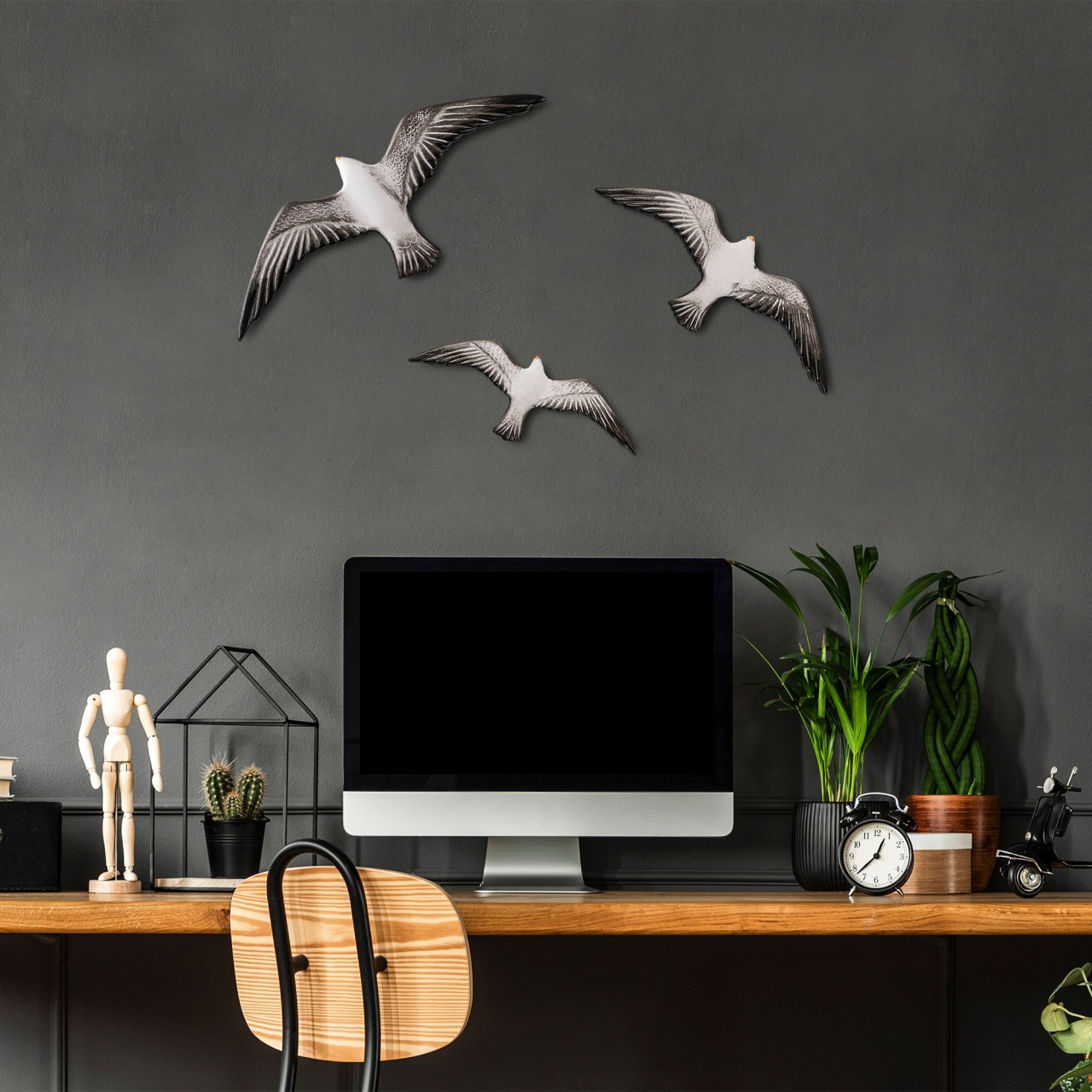 Accesorii Decorative Perete, Dust flame, UnicUtil, Culoarea Alb Negru