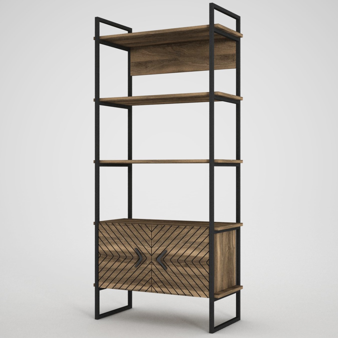 Biblioteca, Geometric Style, UnicUtil, 82 x 39 x 180 cm, Maro - imagine 6