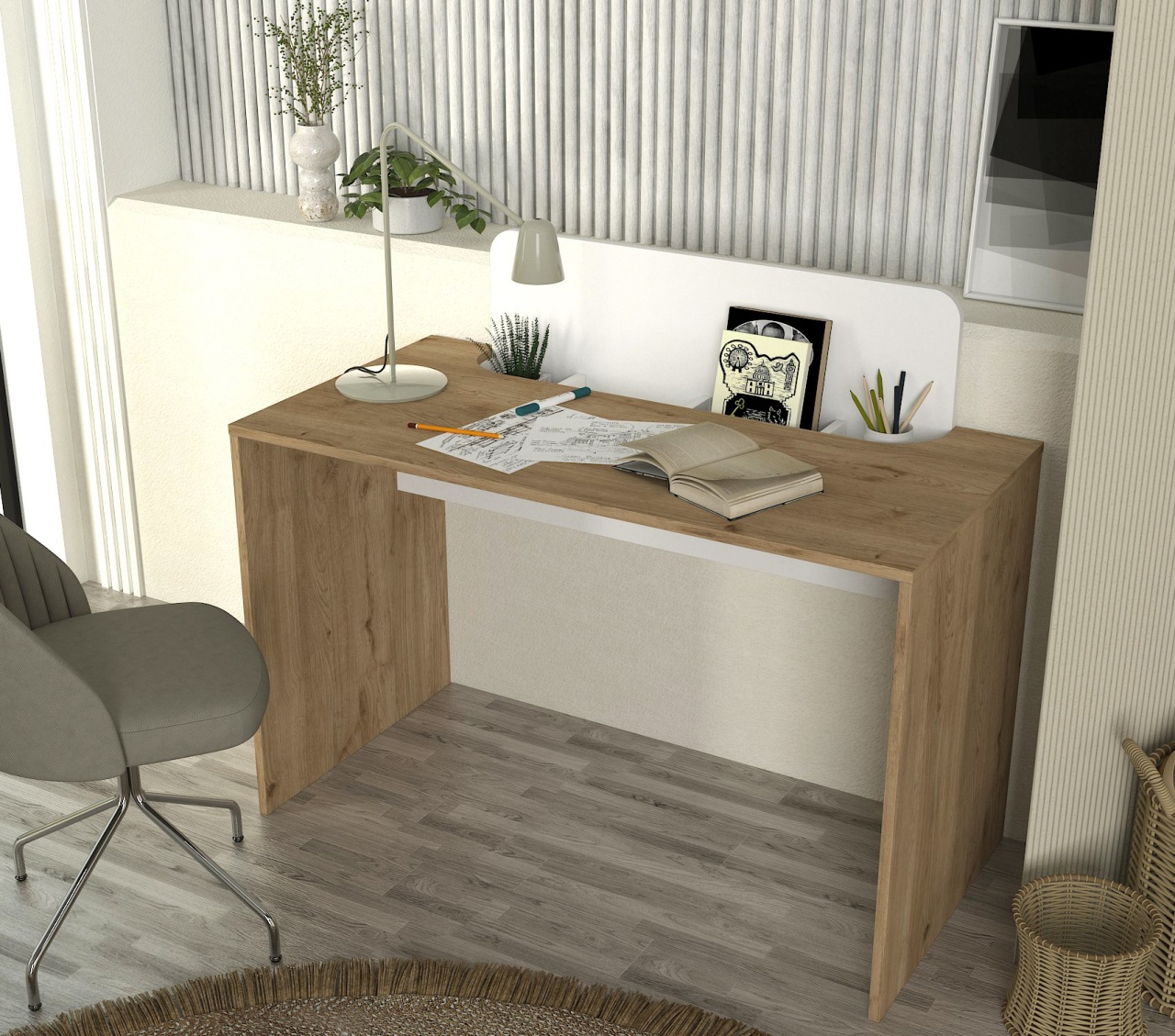 Birou, Modern Base, UnicUtil, Crem-Alb, UUDESK39