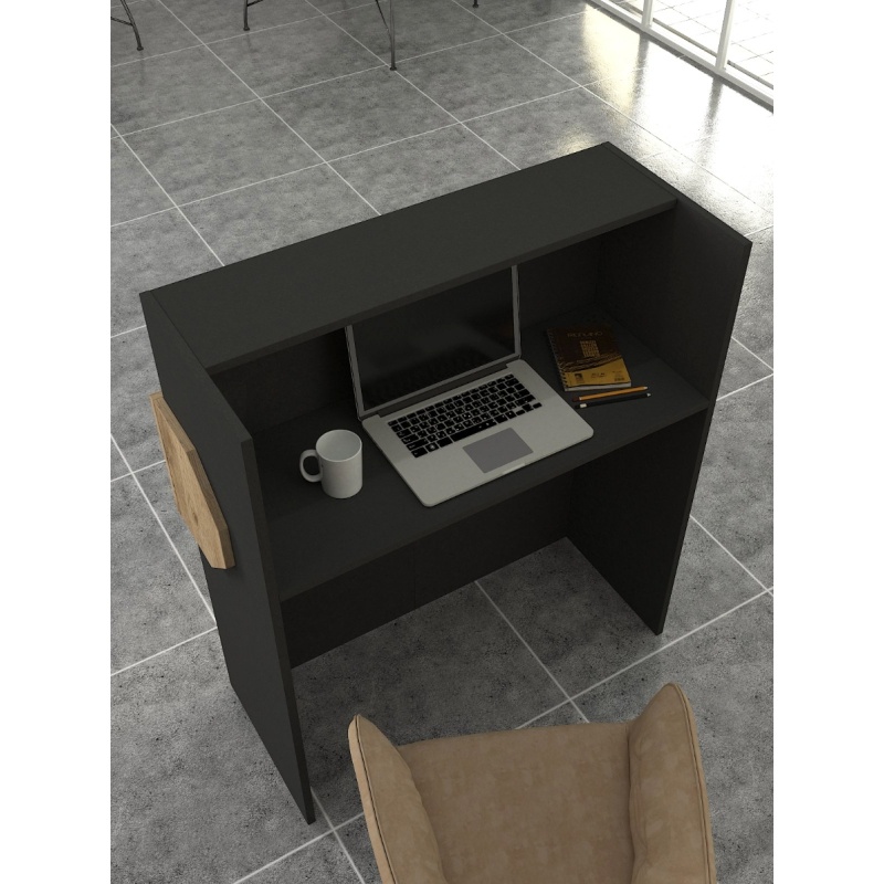 Birou recepție, Aloha LED Front Desk, UnicUtil, Gri-Bej - imagine 4