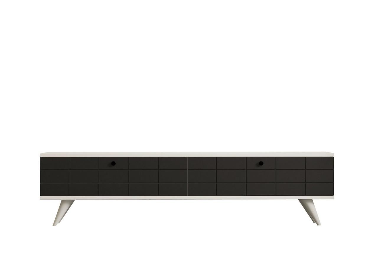 Comoda TV, Alberi Anthracite, UnicUtil, Antracit-Alb, Lățime: 160 cm, Înălțime: 35 cm, Adâncime: 25 cm - imagine 3