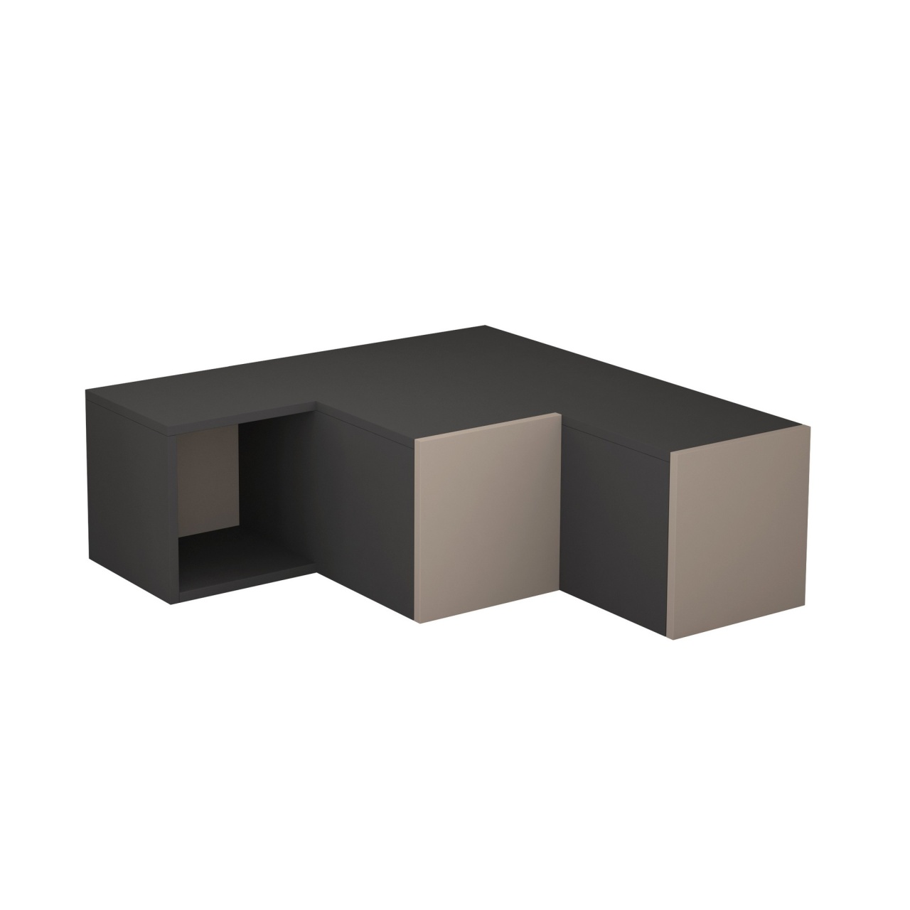 Comoda TV, Compact Anthracite, UnicUtil, Antracit-Maro deschis, Lățime: 90 cm, Înălțime: 32 cm, Adâncime: 92 cm - view 3