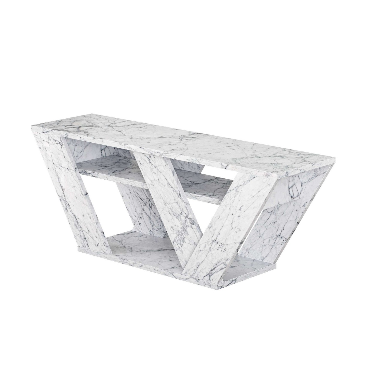 Comoda TV, Pipralla Carrara, UnicUtil, Marmură Carrara, Lățime: 110 cm, Înălțime: 40 cm, Adâncime: 30 cm - view 4