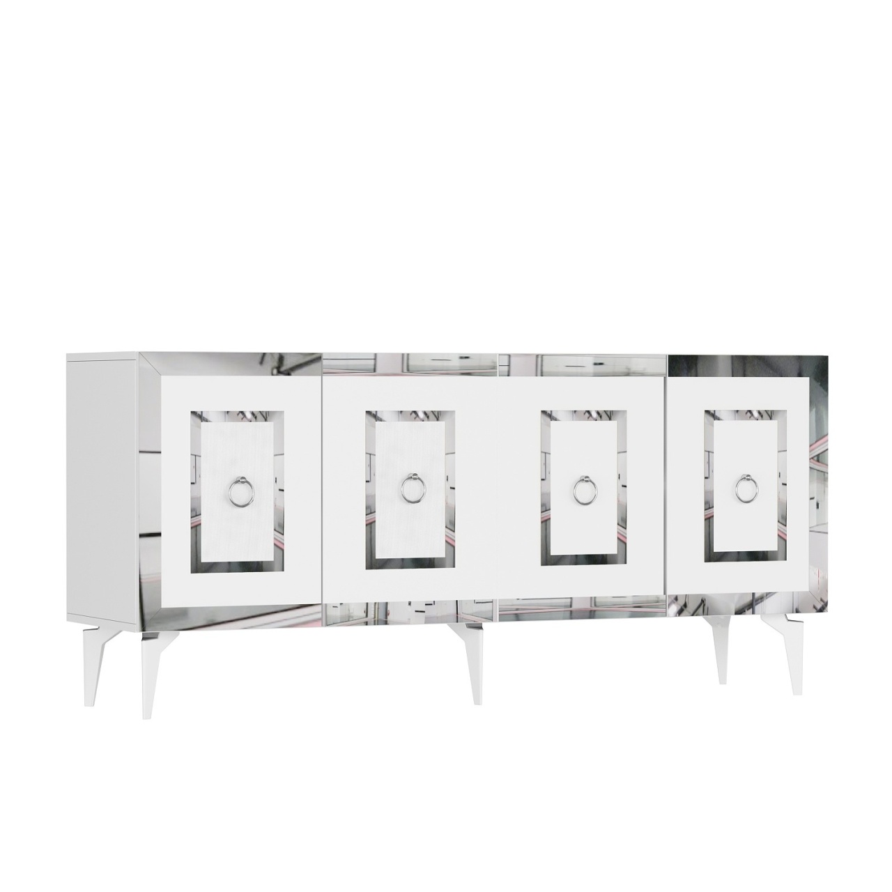 Consolă, Karya White, UnicUtil, Alb-Argintiu, Lățime: 150 cm, Înălțime: 40 cm, Adâncime: 79 cm, 475OLV2746 - view 8