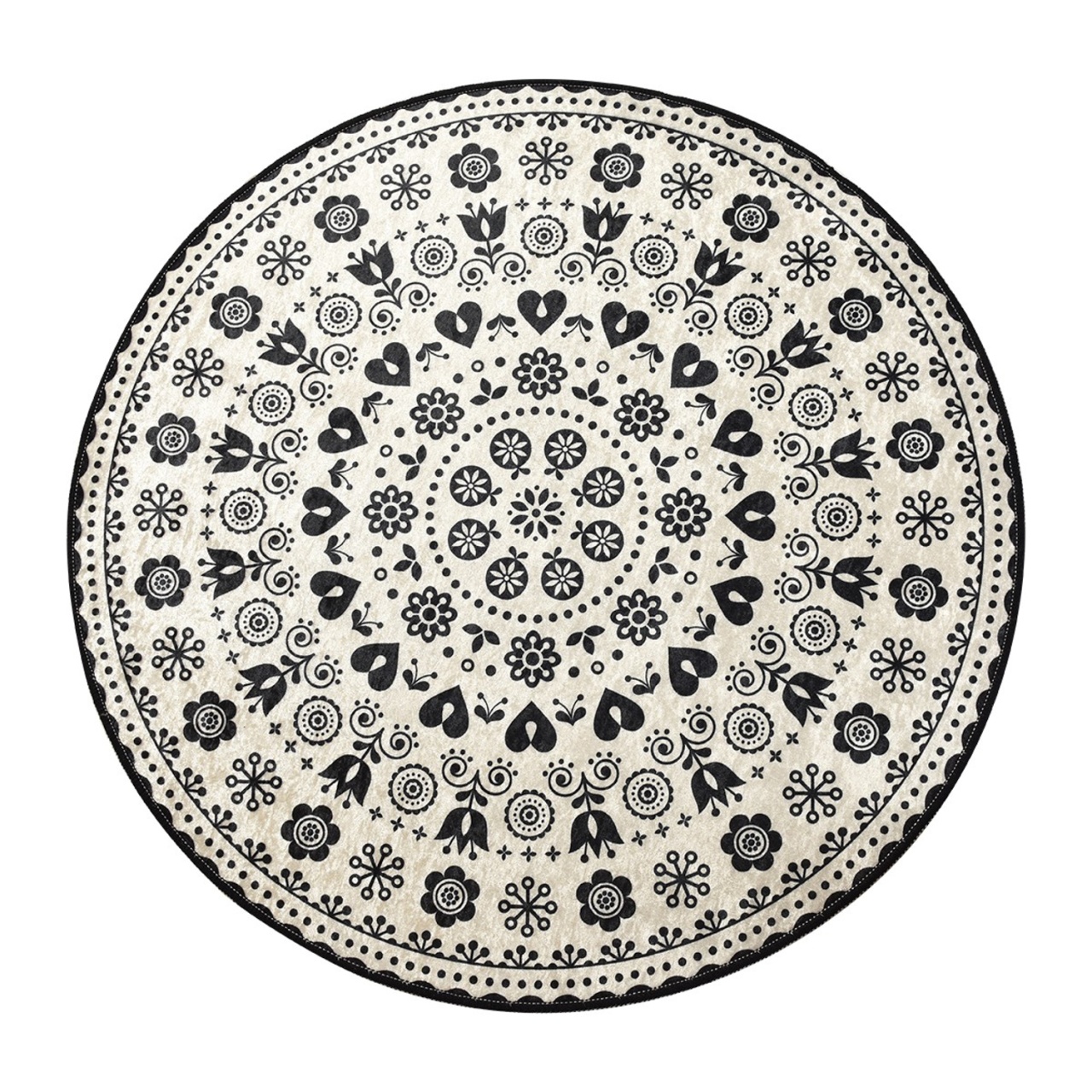 Covoras de baie, Deluxe Soft, 100 cm, UnicUtil, Negru, Multicolor - 1 | YEO