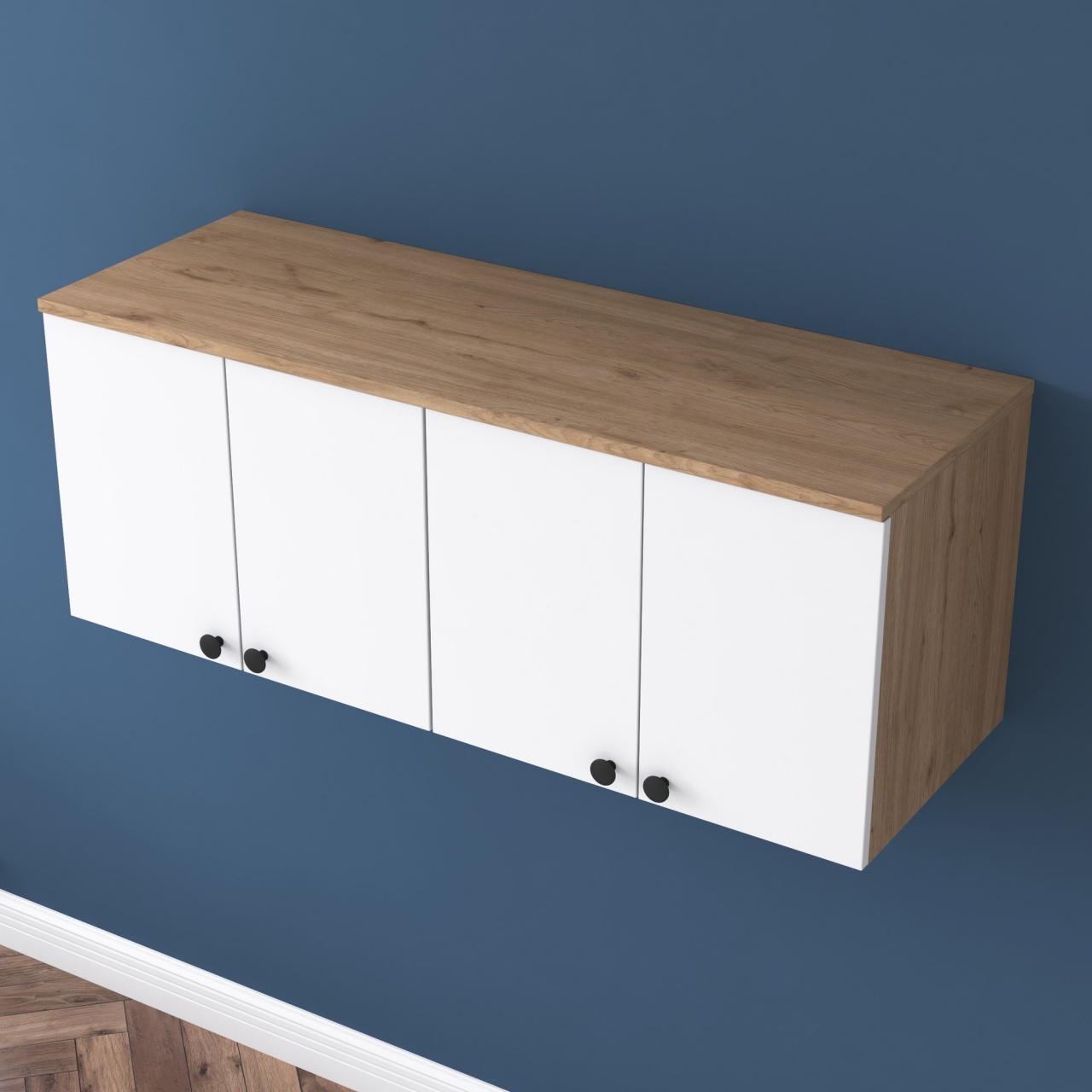Dulap multifuncțional, Ba120 2670, UnicUtil, Nuc-Alb, Lățime: 120 cm, Înălțime: 46,8 cm, Adâncime: 42,5 cm - imagine 3