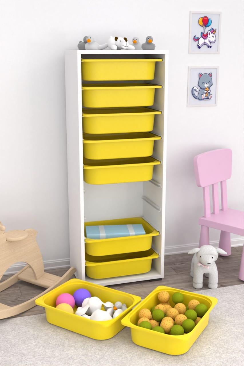 Dulap multifunctional, Dust thorn, UnicUtil, Culoarea Alb Galben - 2 | YEO