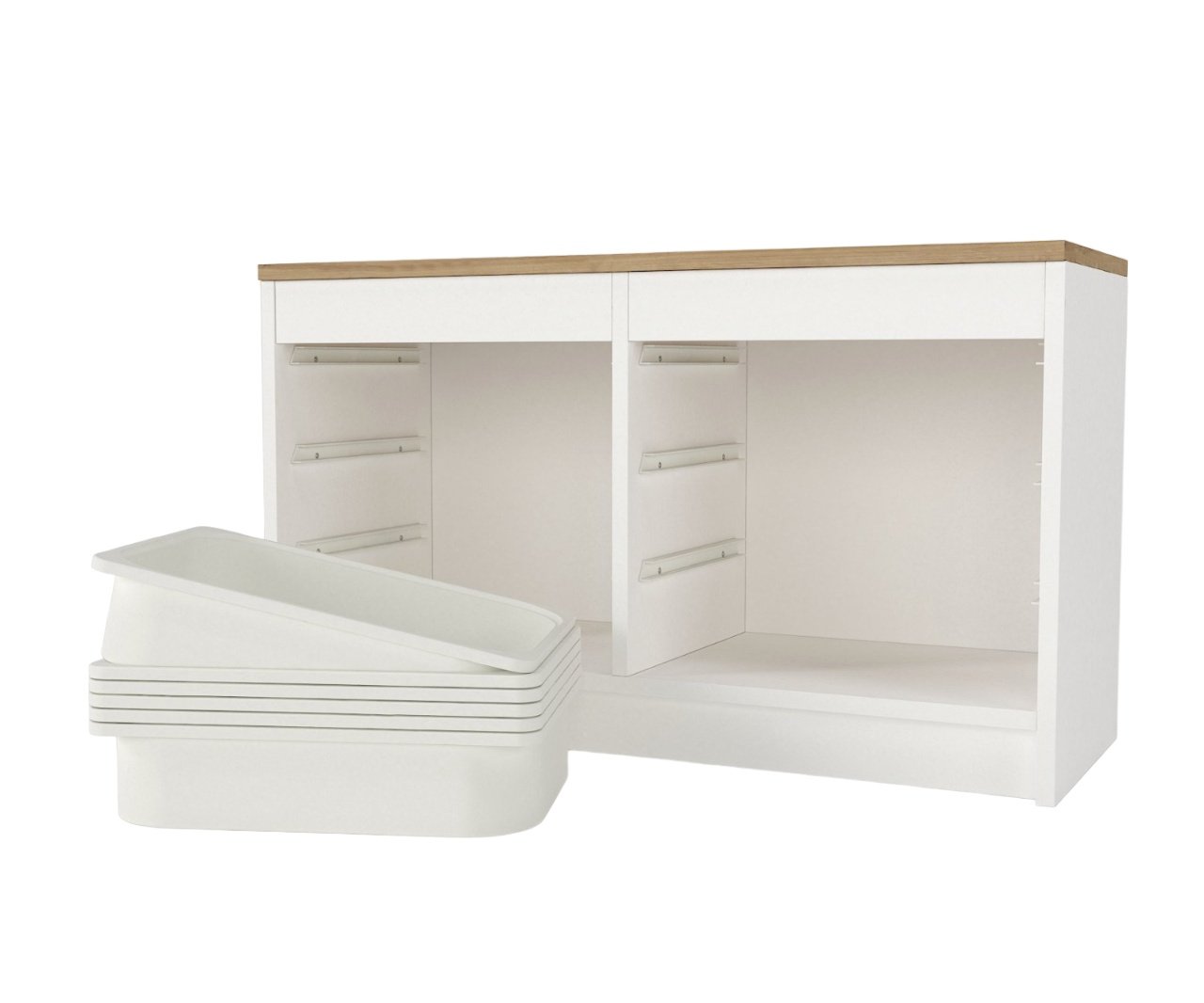 Dulap Organizator pentru Jucării, UnicUtil, 89 X 34 X 52 cm, Alb-Maro - 3 | YEO