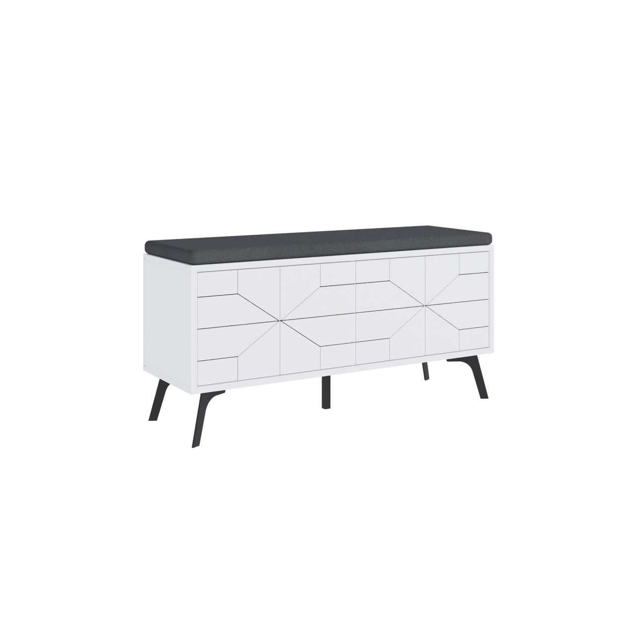 Dulap pentru pantofi, Dune Bench, UnicUtil, Alb, Lățime: 107 cm, Înălțime: 55 cm, Adâncime: 35 cm - view 7