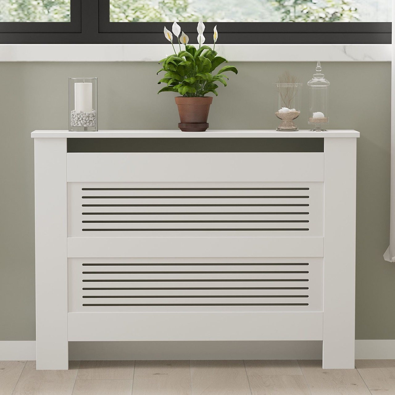 Dulap radiator, Termora White, UnicUtil, Alb, Lățime: 112 cm, Înălțime: 82 cm, Adâncime: 30 cm - view 2