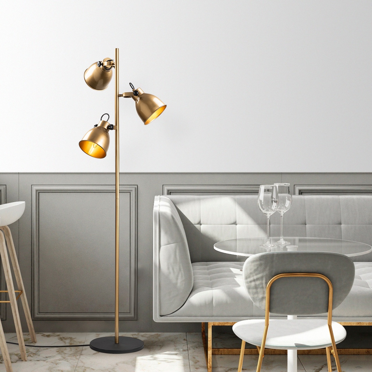 Lampadar, Spark wave, UnicUtil, Culoarea Auriu - 1 | YEO