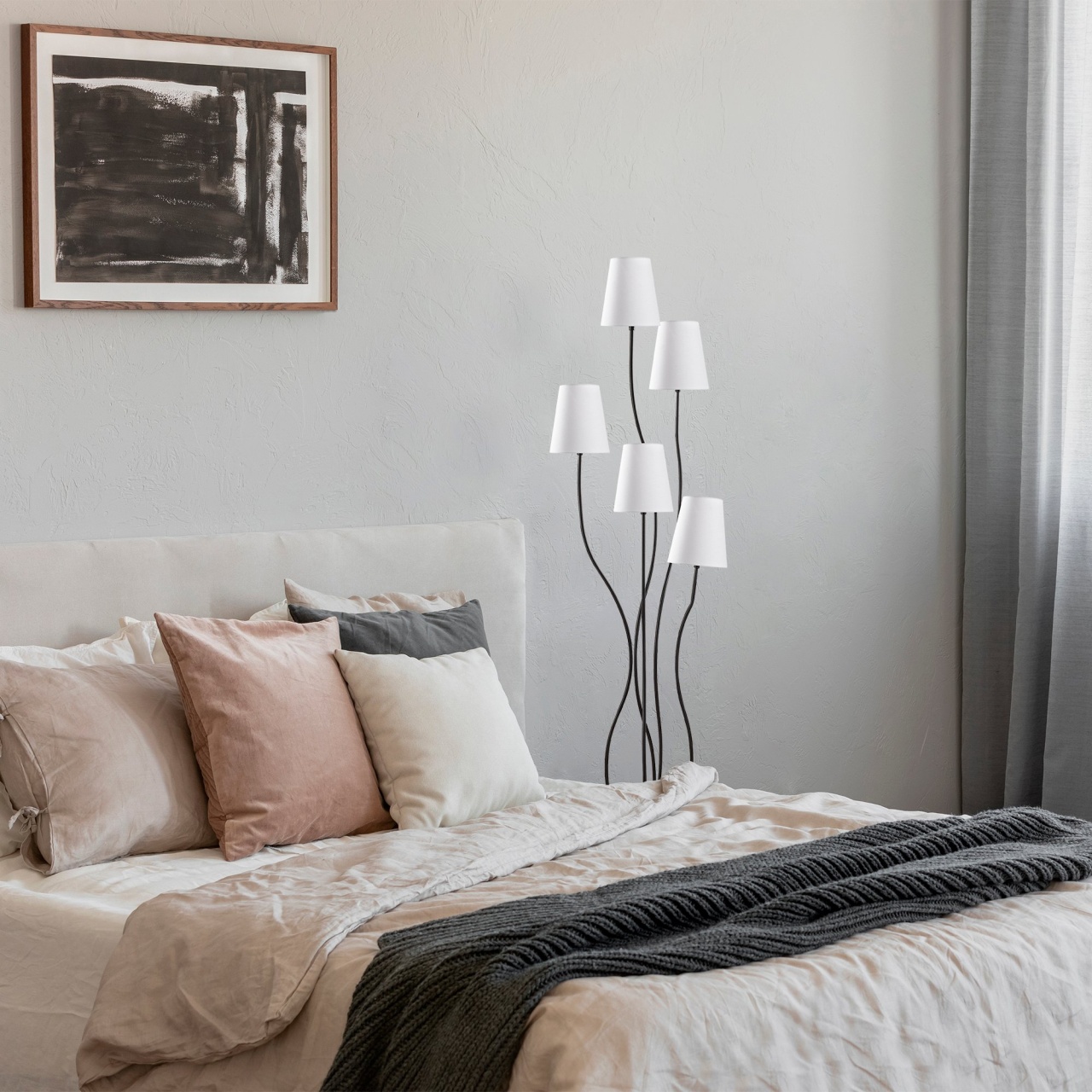 Lampadar, Vine breeze, UnicUtil, Culoarea Negru Alb - 2 | YEO