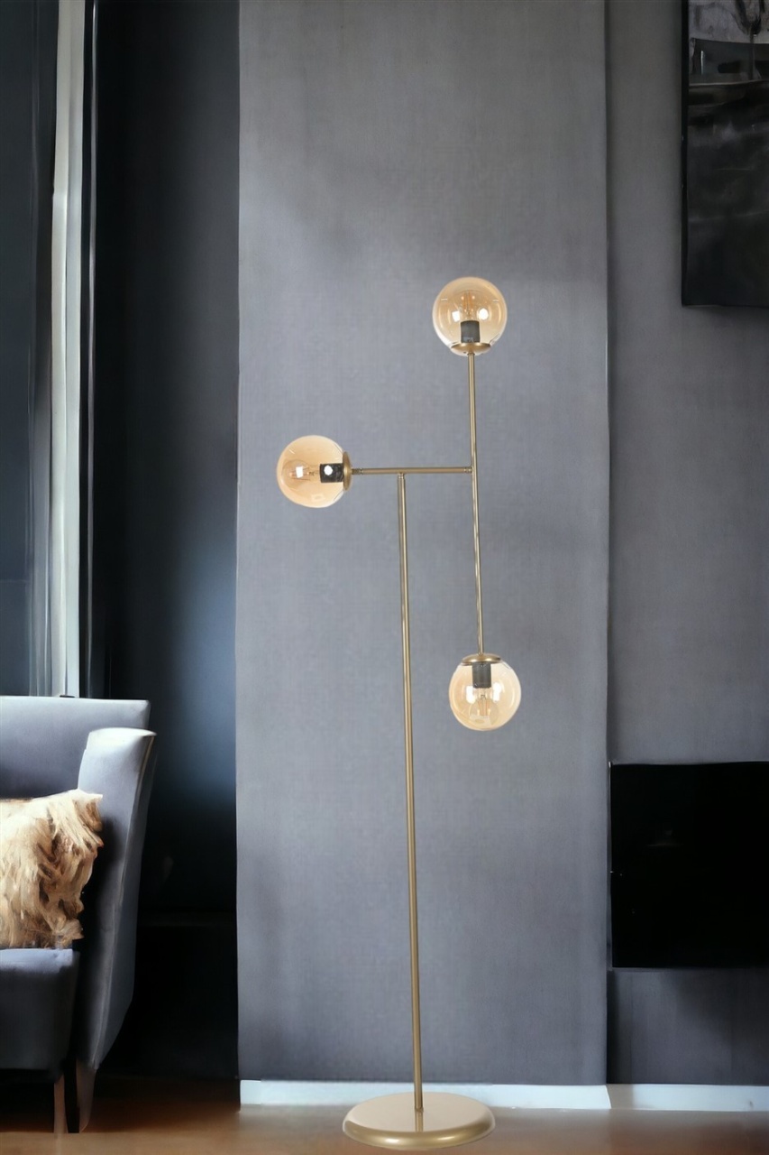 Lampadar, Wave stone, UnicUtil, Culoarea Chihlimbar Auriu - 1 | YEO