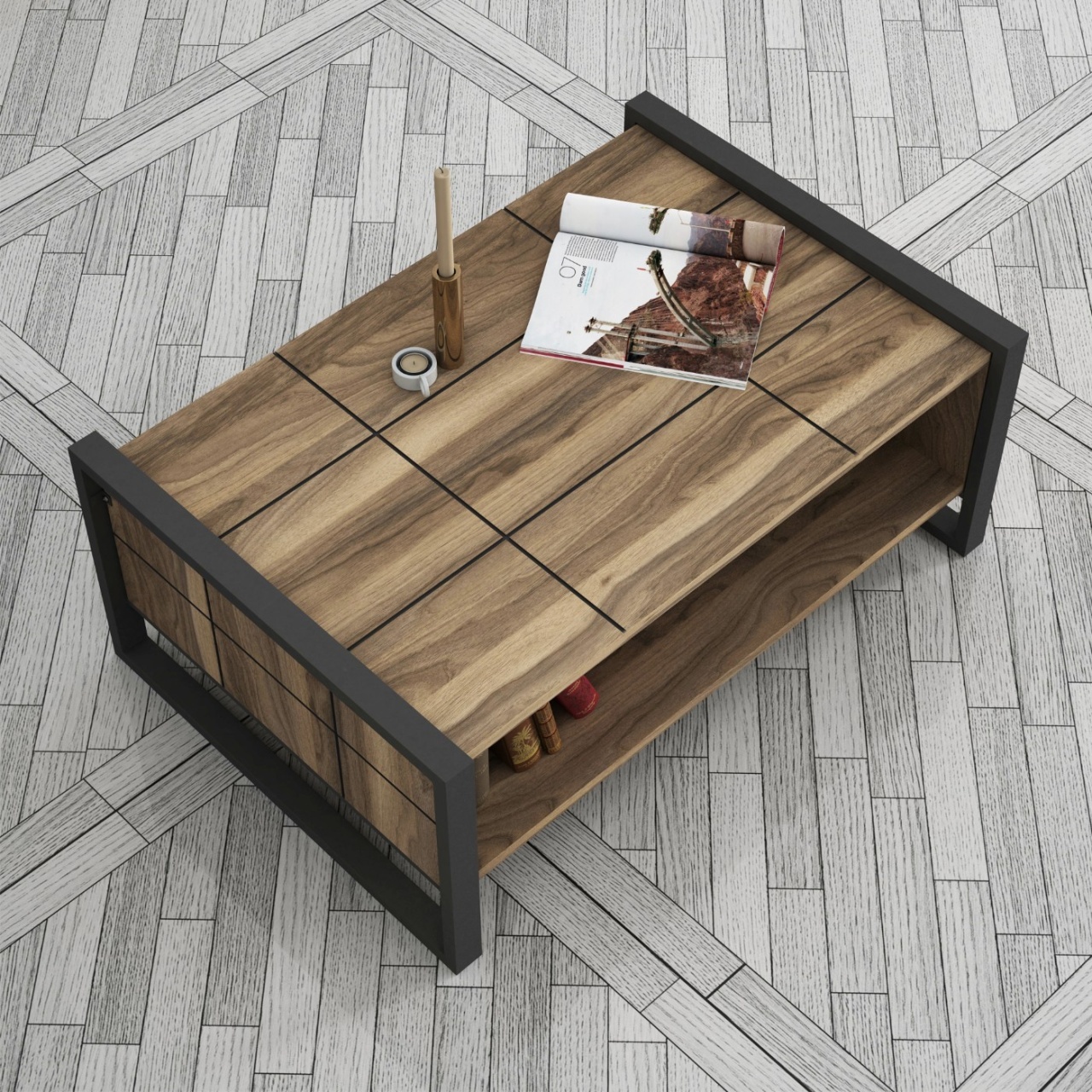 Masa de cafea, Clear Design, UnicUtil, Nuc, UUMC41 - 2 | YEO