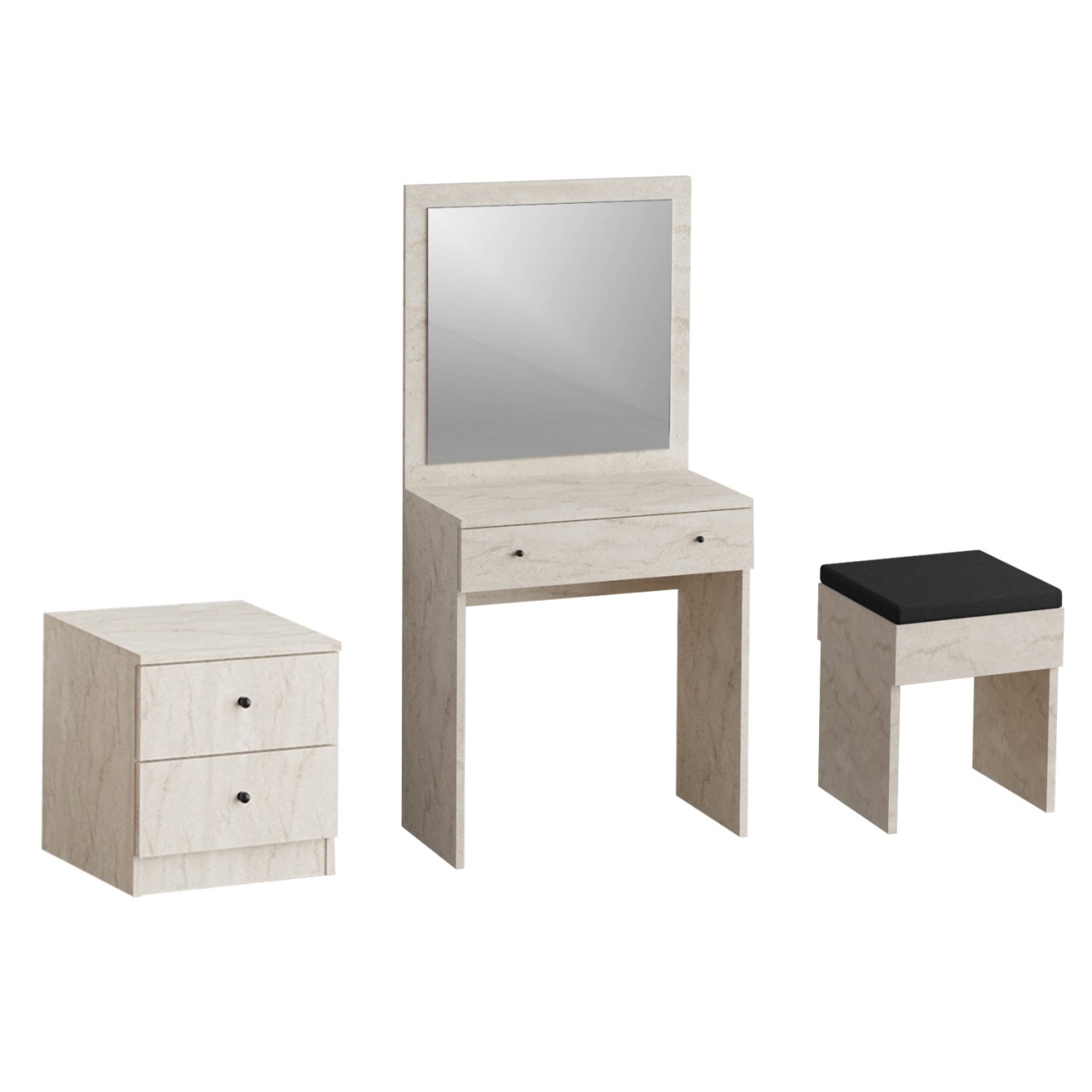 Masă de machiaj, Nice Travertine, UnicUtil, Travertin, Lățime: 65 cm, Înălțime: 139, cm Adâncime: 35 cm, 793ELG4104 - view 4