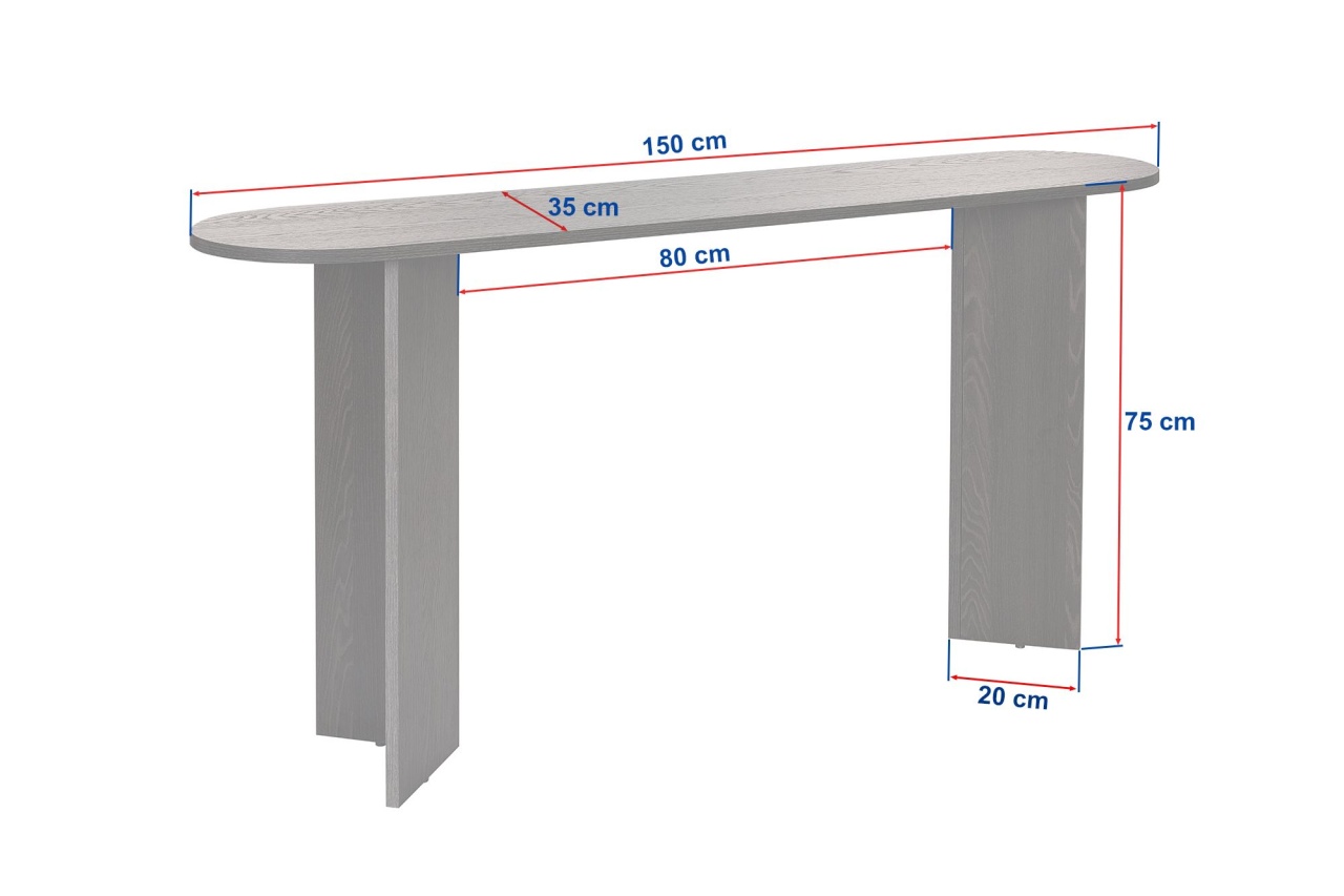 Masa decor, Sira Lumiere, UnicUtil, Lumiere Black, Lățime: 150 cm, Înălțime: 75 cm, Adâncime: 35 cm - imagine 9