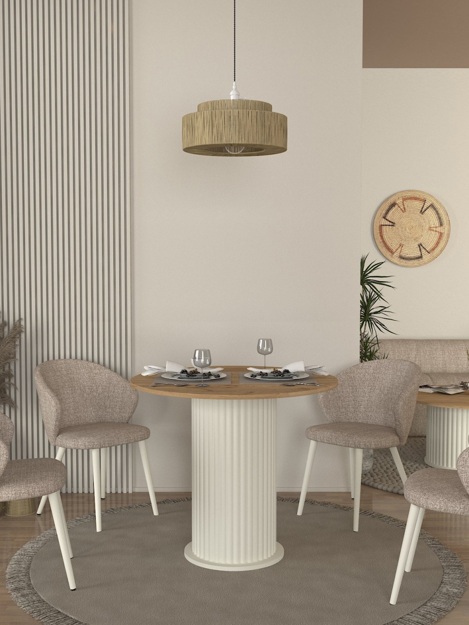 Masa dining, Smart Fit, UnicUtil, Crem, UUMD07 - 1 | YEO