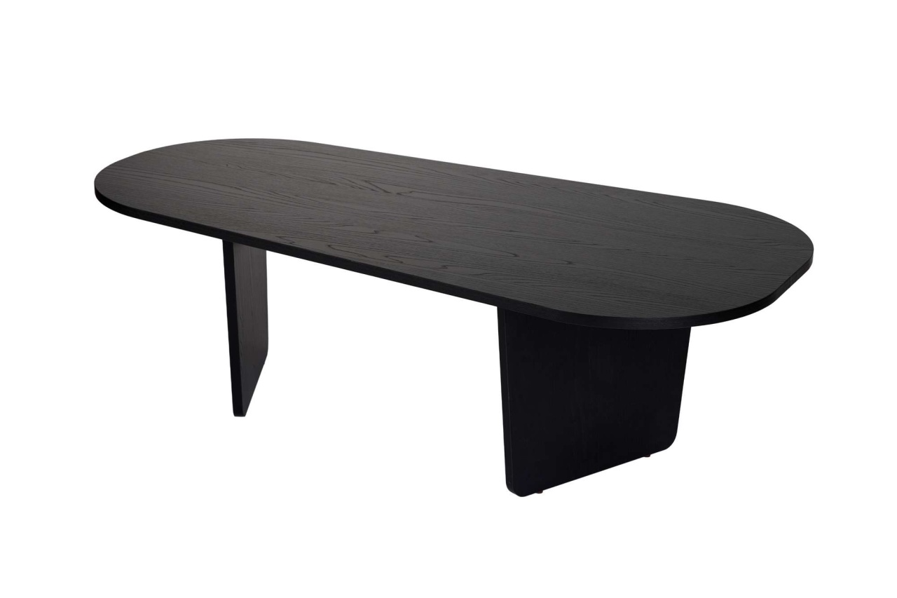Măsuţă de cafea, Ovalis Wood, UnicUtil, Negru din lemn, Lățime: 130 cm, Înălțime: 40 cm, Adâncime: 65 cm - view 6