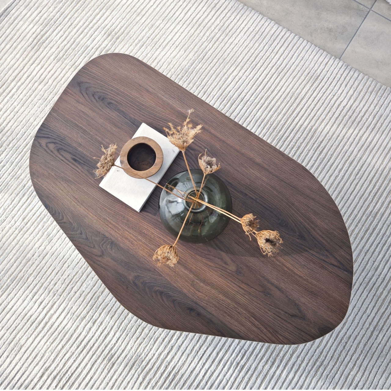 Măsuţă de cafea, Rock Walnut, UnicUtil, Nuc, Lățime: 100 cm, Înălțime: 35 cm, Adâncime: 60 cm - view 7