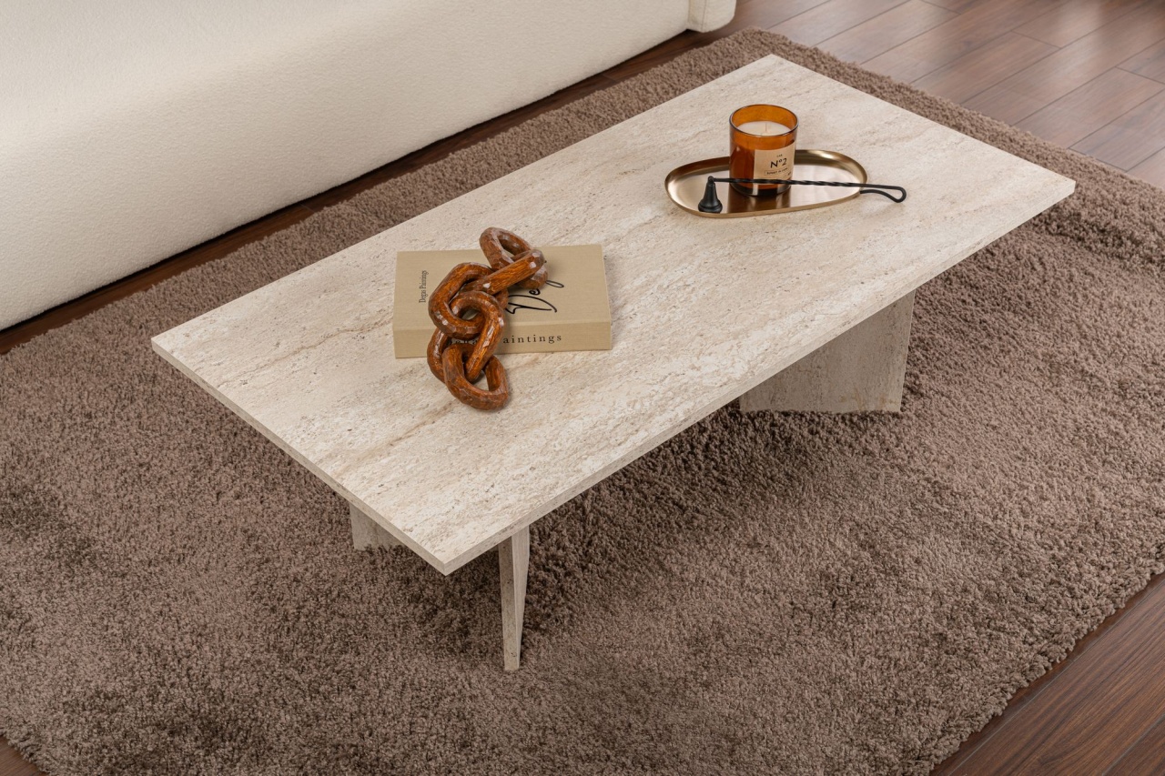 Măsuţă de cafea, Sabin Travertine, UnicUtil, Travertin, Lățime: 119 cm, Înălțime: 40 cm, Adâncime: 60 cm - view 7