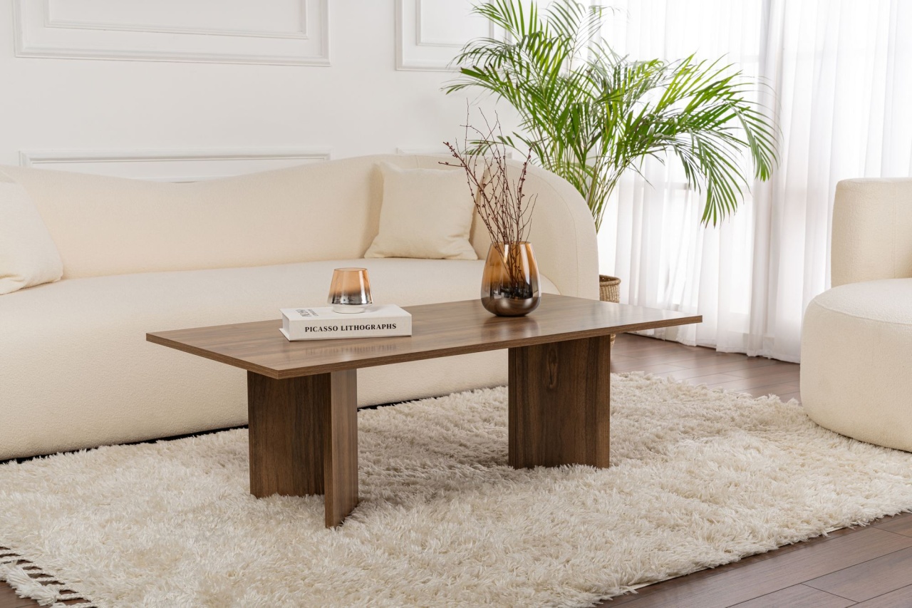 Măsuţă de cafea, Sabin Walnut, UnicUtil, Nuc, Lățime: 119 cm, Înălțime: 40 cm, Adâncime: 60 cm - view 3