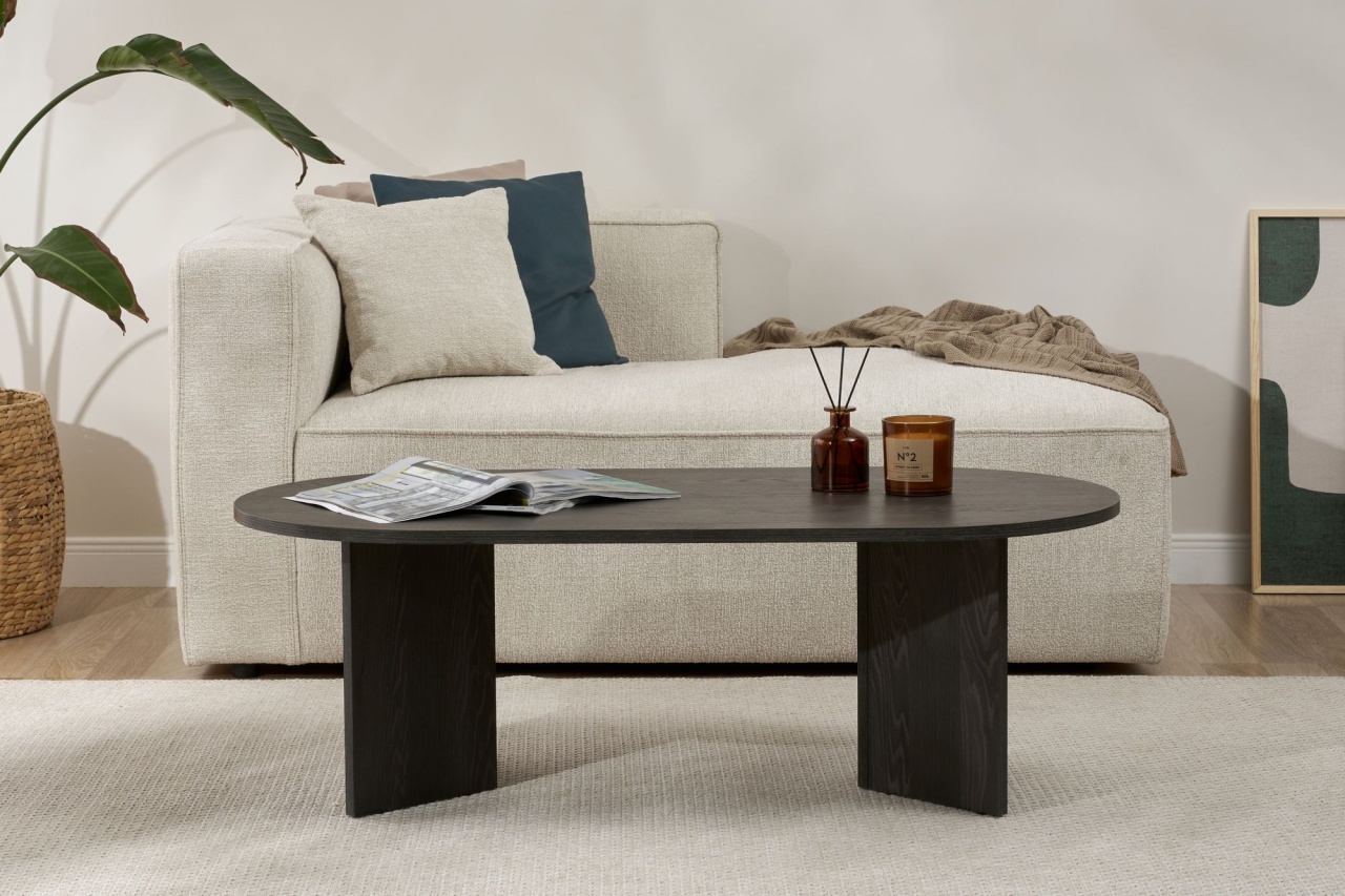 Măsuţă de cafea, Sable Lumiere, UnicUtil, Lumiere Black, Lățime: 119 cm, Înălțime: 40 cm, Adâncime: 60 cm - imagine 6