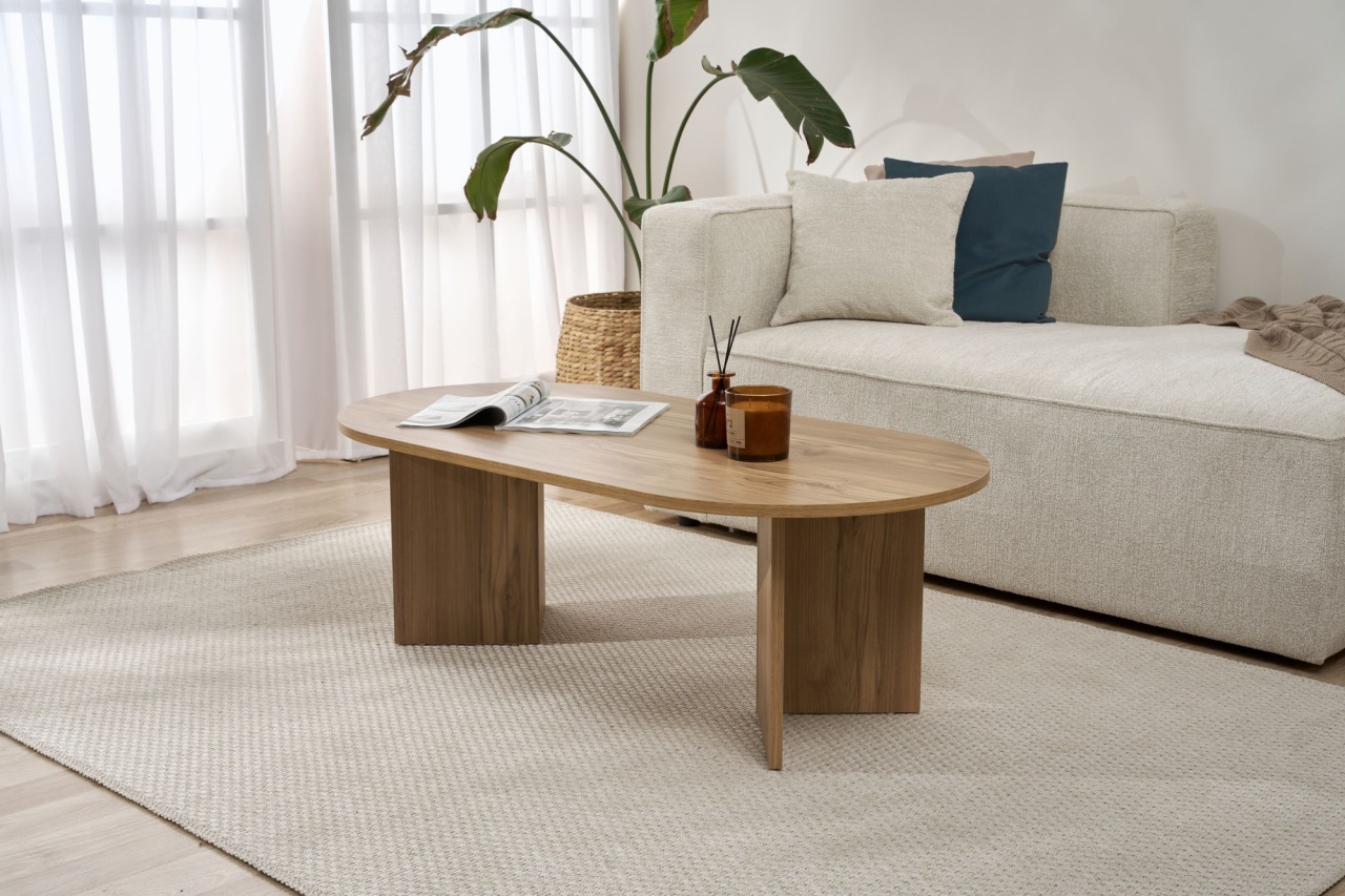 Măsuţă de cafea, Sable Vnt, UnicUtil, Stejar, Lățime: 119 cm, Înălțime: 40 cm, Adâncime: 60 cm - view 3