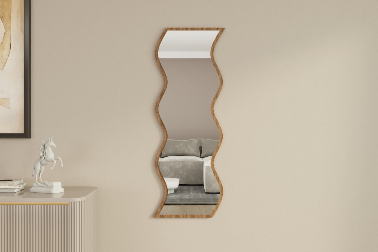 Oglindă, Safi White, UnicUtil, Alb-Nuc, Lățime: 40 cm, Înălțime: 120 cm, Adâncime: 2,2 cm - view 2
