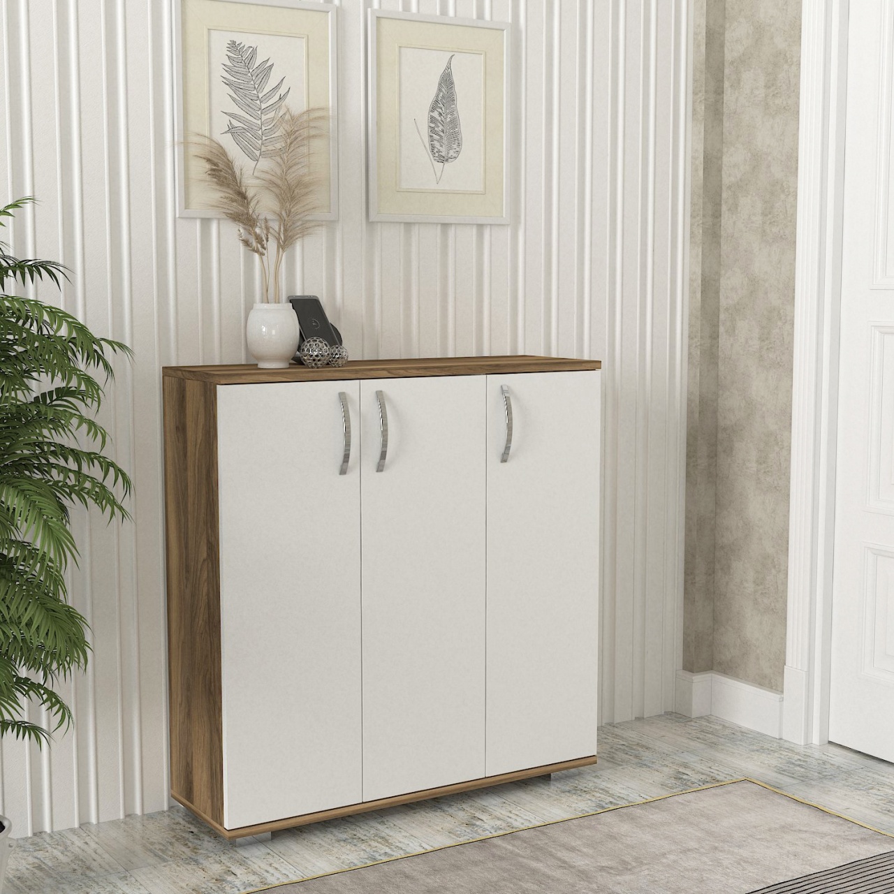 Pantofar, White Oak, UnicUtil, 89.1 x 29.5 x 93 cm, Alb-Maro - imagine 3