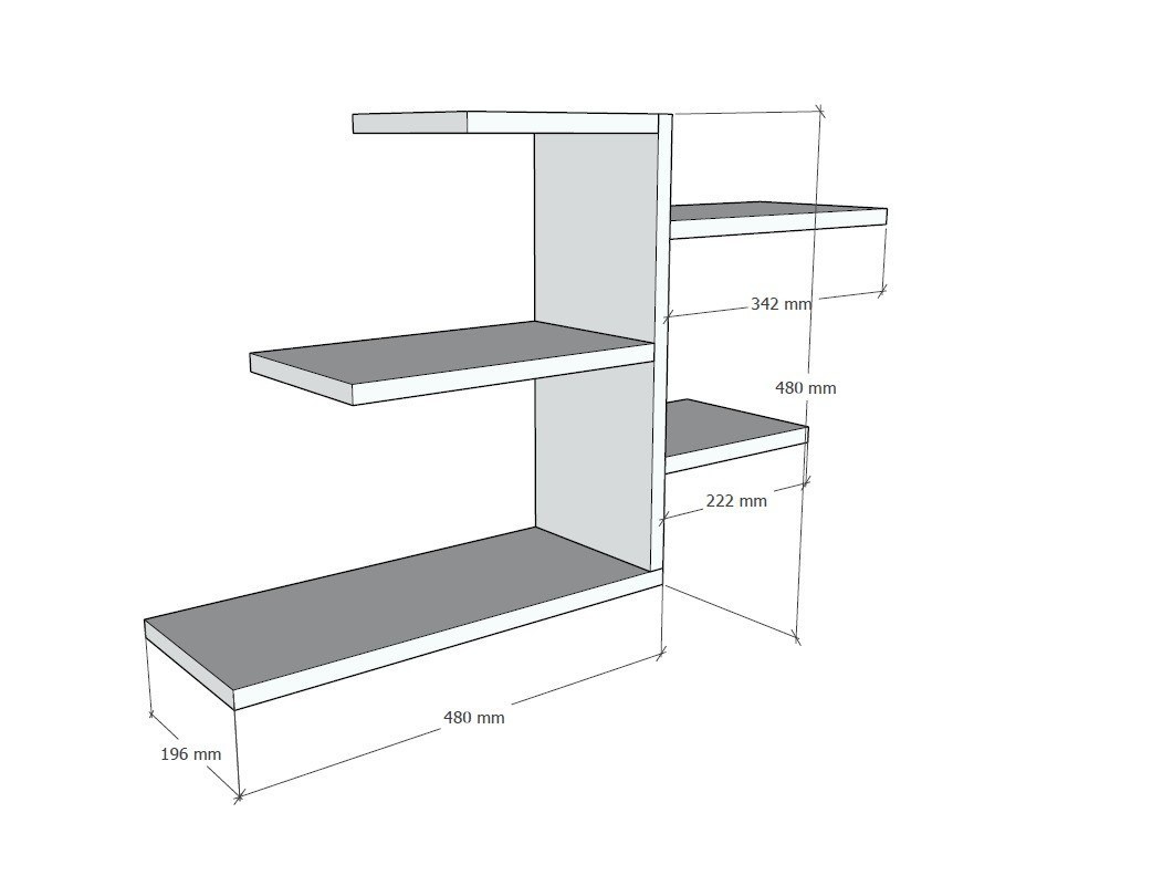 Rafturi perete, Timeless Wood, UnicUtil, 82 x 48 x 19 cm, Alb - 3 | YEO