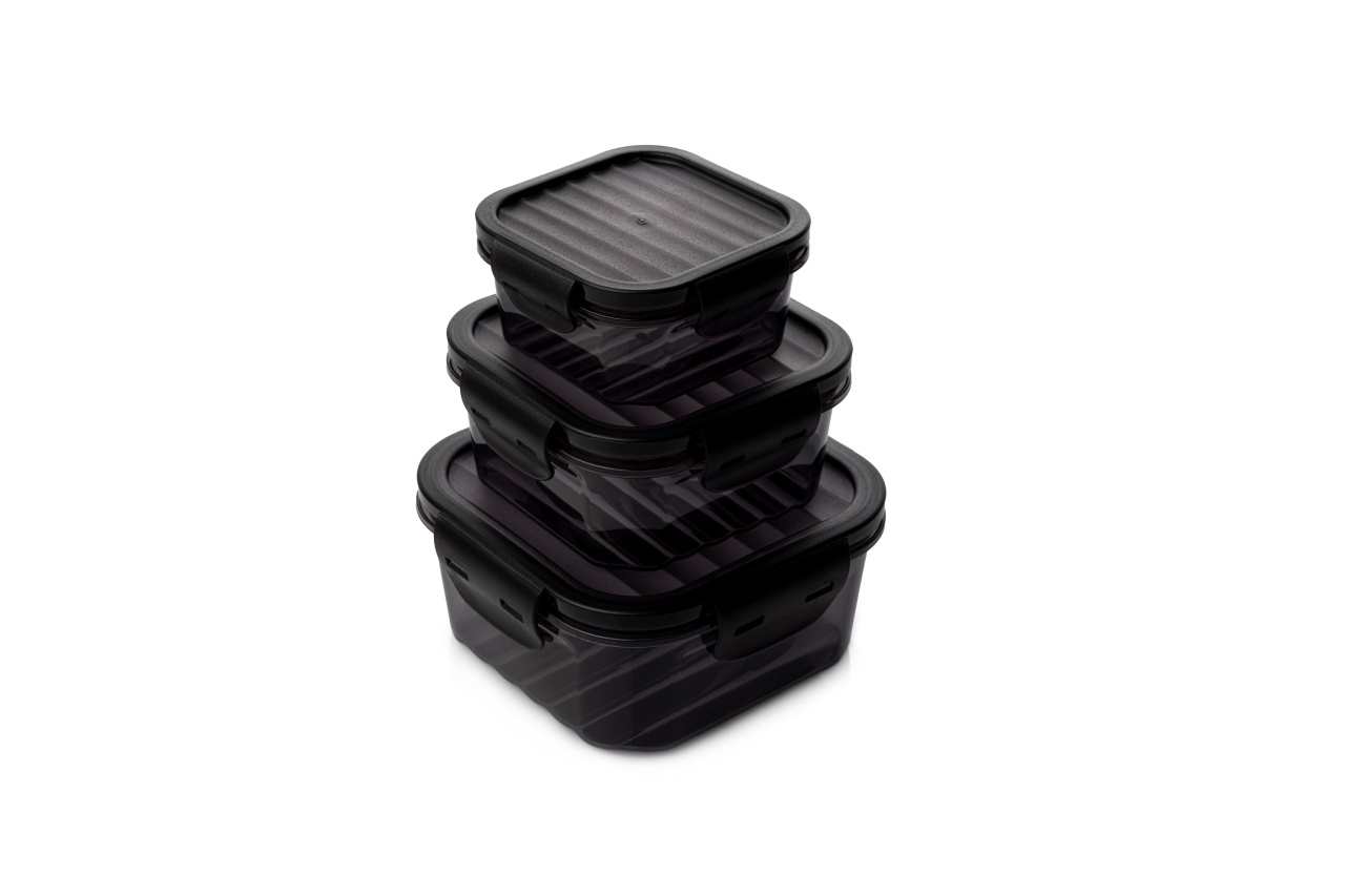Set 6 caserole plastic , UnicUtil, Premium Stylish, Antracit - 3 | YEO