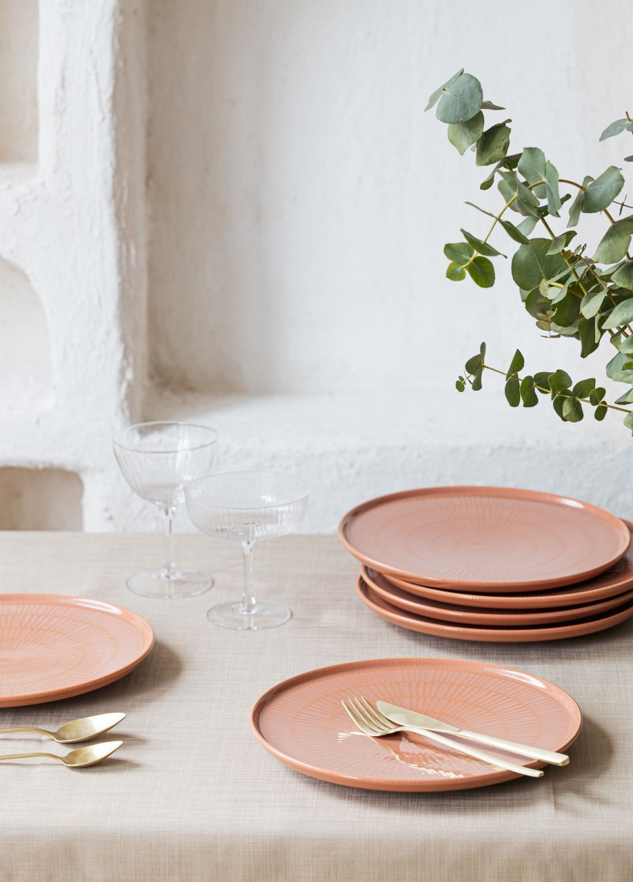 Set Farfurii (6 Bucati), Storm leaf, UnicUtil, Culoarea Somon - 3 | YEO