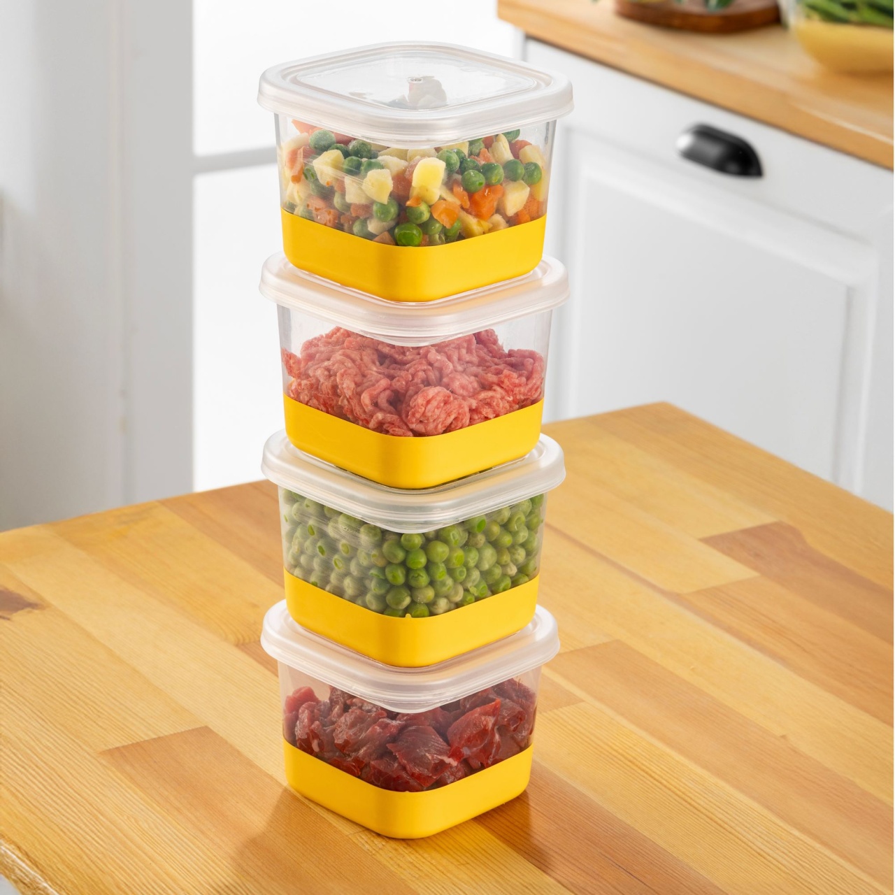 Set Recipiente Alimentare (4 Bucati), Glow pack, UnicUtil, Culoarea Galben