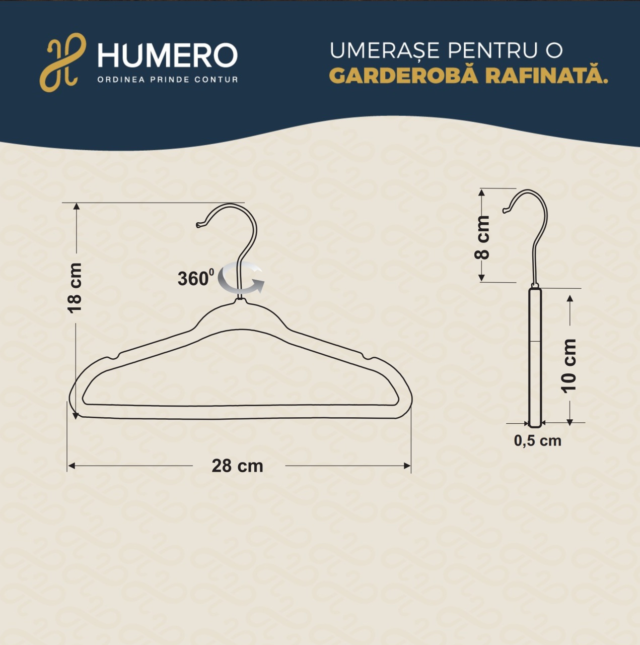 Umeraș antialunecare pentru copii acoperit cu catifea gri, bară pentru pantaloni - ideal pentru rochii, fuste, pantaloni, bluze și tricouri - 1 | YEO
