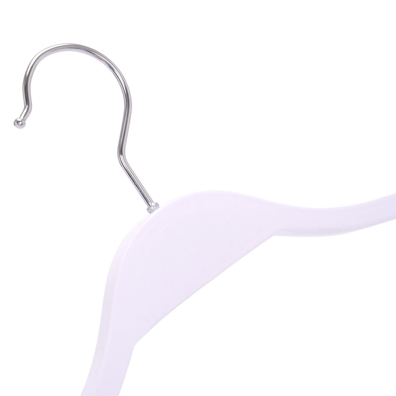 Umeraș din lemn, cu margini de cauciuc anti-alunecare si design modern, Alb, 1 bucata - imagine 4