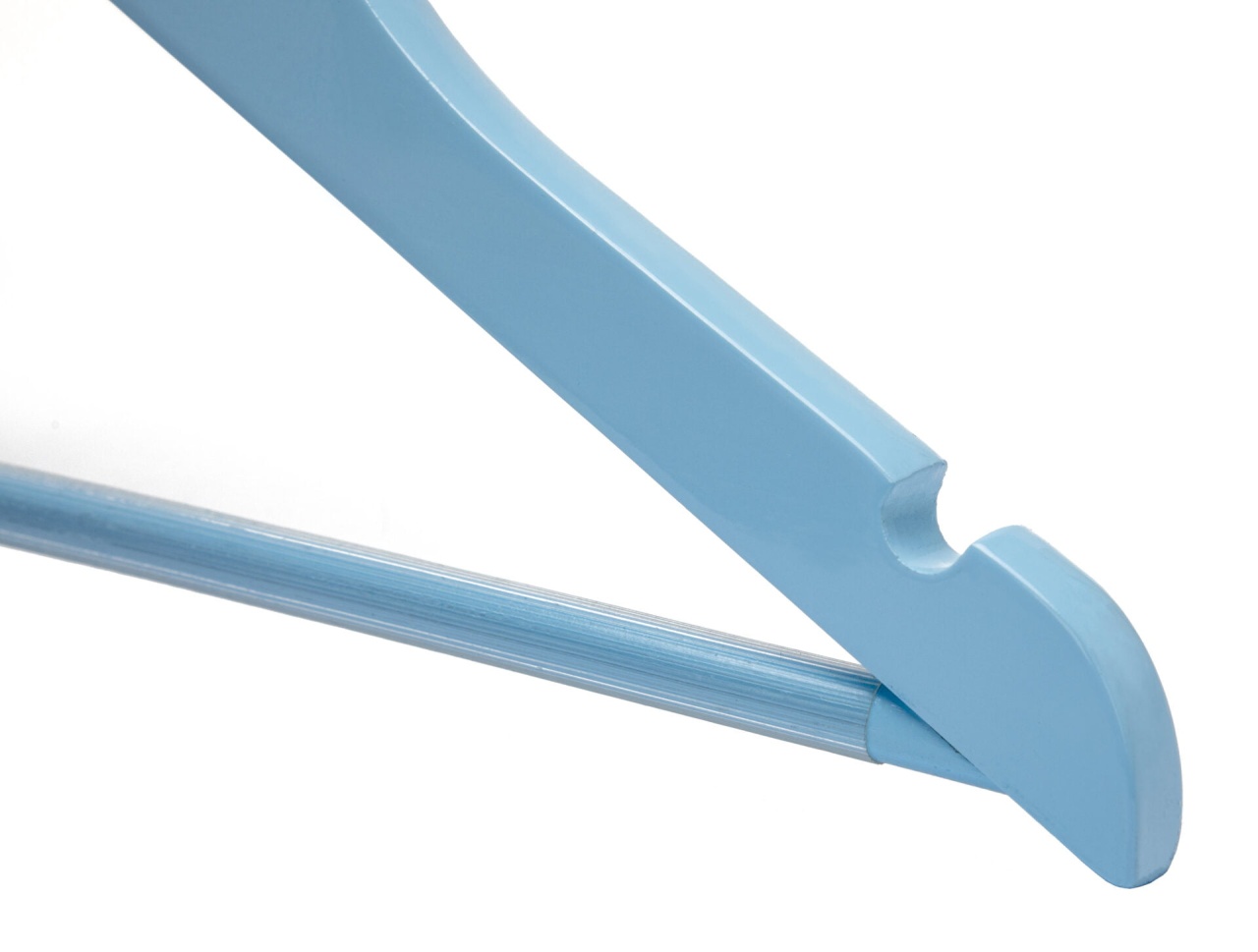 Umeraș din lemn de artar cu bara pentru pantaloni, pentru copii, Albastru, , 1 bucata - imagine 3