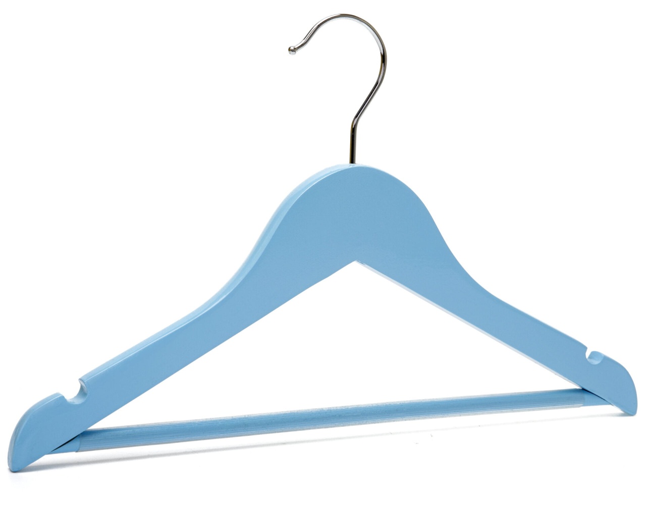 Umeraș din lemn de artar cu bara pentru pantaloni, pentru copii, Albastru, , 1 bucata - imagine 6