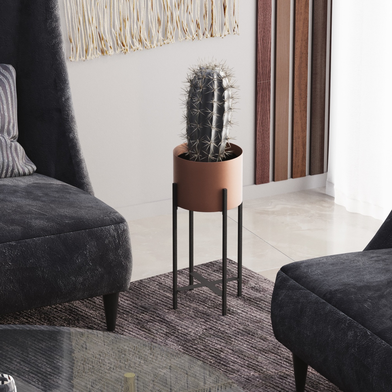 Vas Decorativ, Flame dust, UnicUtil, Culoarea Negru Cupru