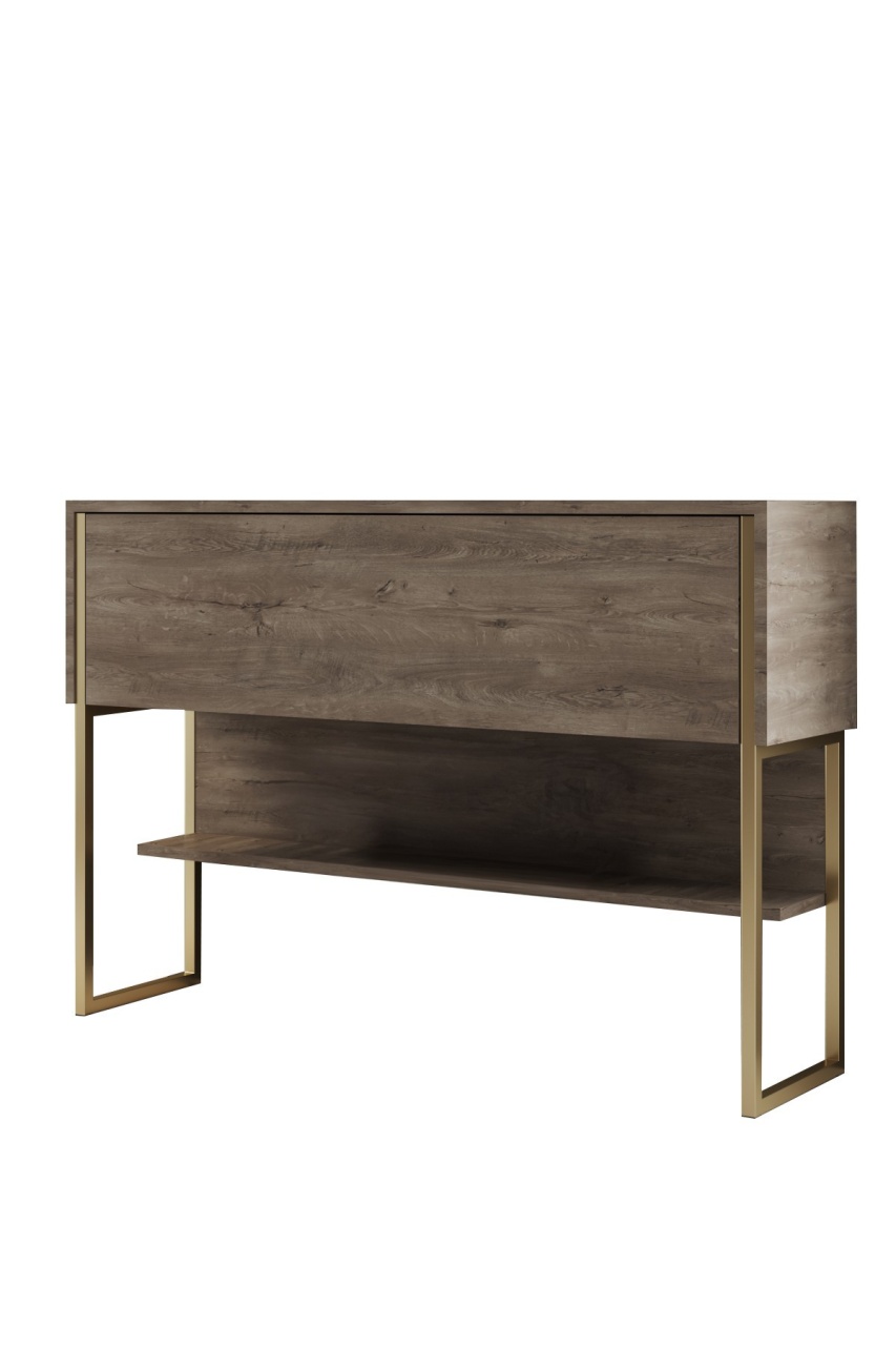 Comodă, Luxe Gold, UnicUtil, Auriu-Nuc, Lățime: 120 cm, Înălțime: 80 cm, Adâncime: 30 cm - view 5