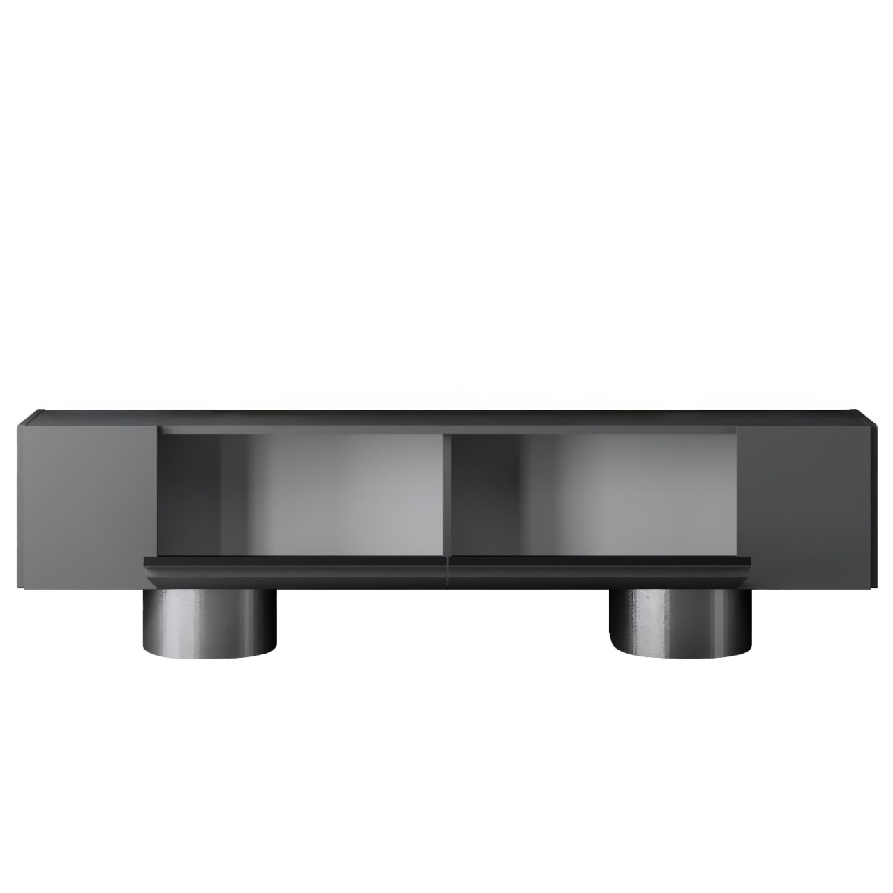 Comoda TV, Bohem Anthracite, UnicUtil, Antracit-Argint, Lățime: 180 cm, Înălțime: 50 cm, Adâncime: 30 cm - imagine 7