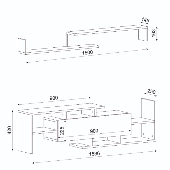 Comodă TV, Dream Tv Unit, UnicUtil, Alb - imagine 7