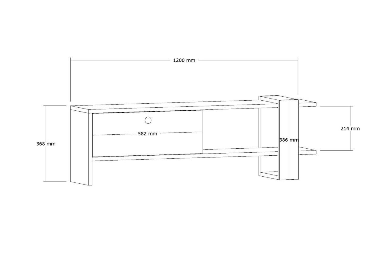 Comoda TV, Funda Design, UnicUtil, Antracit-Alb, Lățime: 120 cm, Înălțime: 36,8 cm , Adâncime: 25 cm, 835PUQ3029 - view 6