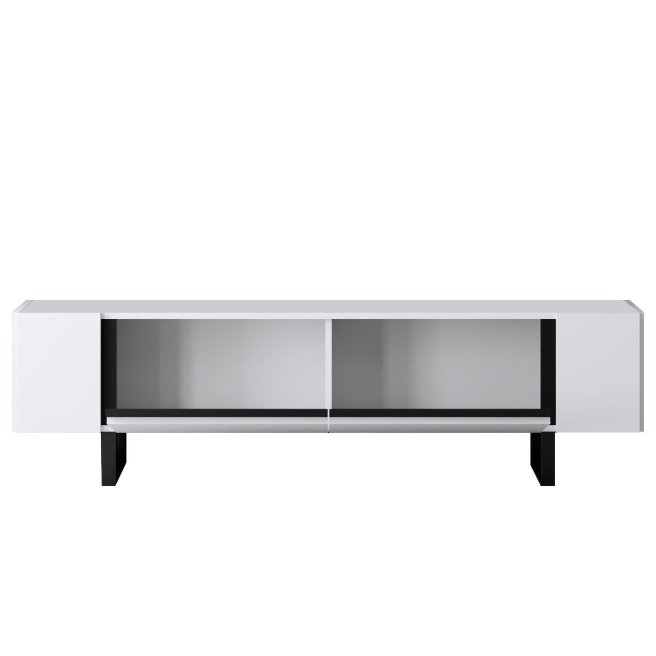 Comoda TV, Yildiz White, UnicUtil, Alb-Negru, Lățime: 180 cm, Înălțime: 50 cm, Adâncime: 30 cm - imagine 7