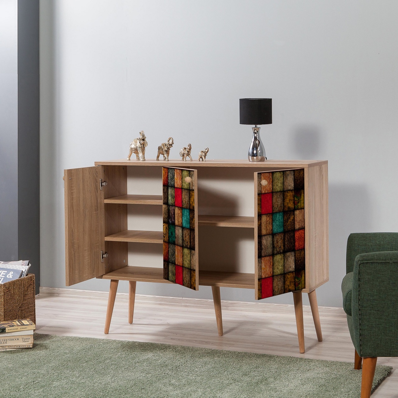 Consolă, Mega 723, UnicUtil, Stejarul Sonoma, Lățime: 120 cm, Înălțime: 90 cm, Adâncime: 36 cm - view 3