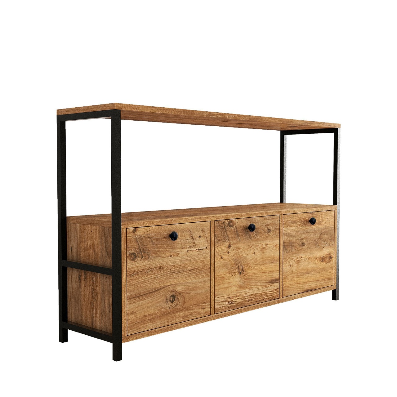 Consolă, Nero V2, UnicUtil, Pin Atlantic-Negru, Lățime: 120 cm, Înălțime: 75 cm, Adâncime: 30 cm - view 7