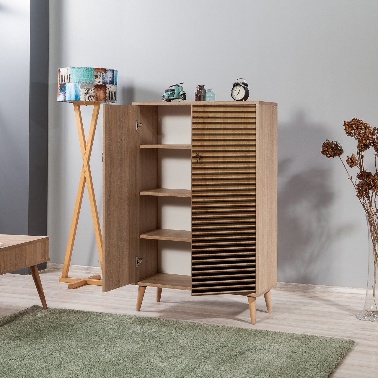 Dulap multifuncțional, Multibox 220, UnicUtil, Stejarul Sonoma, Lățime: 80 cm, Înălțime: 127 cm, Adâncime: 36 cm - view 3