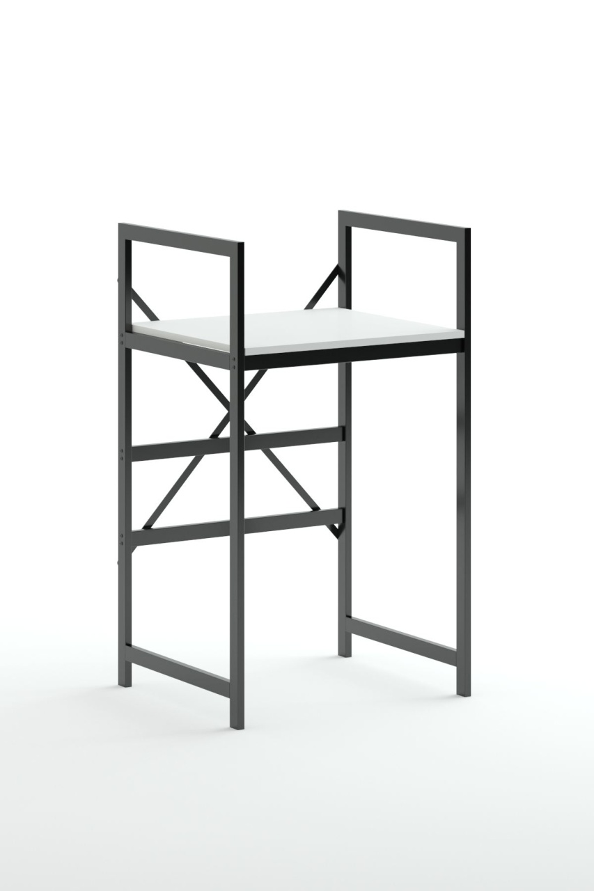 Dulap pentru mașina de spălat, C7 White, UnicUtil, Alb-Negru, Lățime: 70 cm, Înălțime: 116 cm, Adâncime: 60 cm - imagine 2