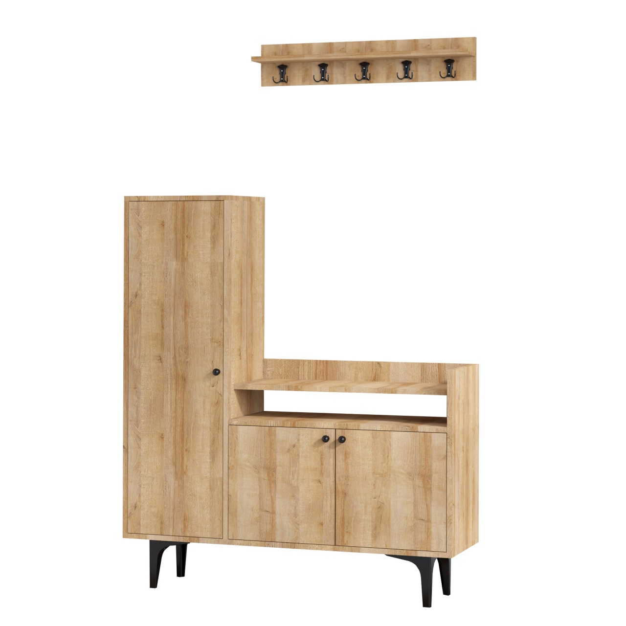 Dulap pentru pantofi, Barney Design, UnicUtil, Stejar, Lățime: 120 cm, Înălțime: 116 cm, Adâncime: 35 cm, 393MRD1205 - view 4